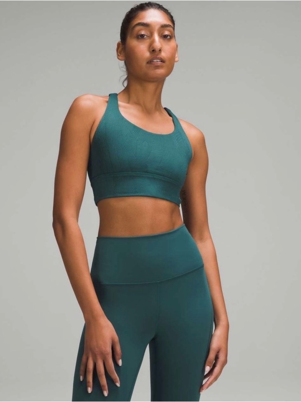 Lululemon energy bra longline ribbed medium support B-D cups size 6